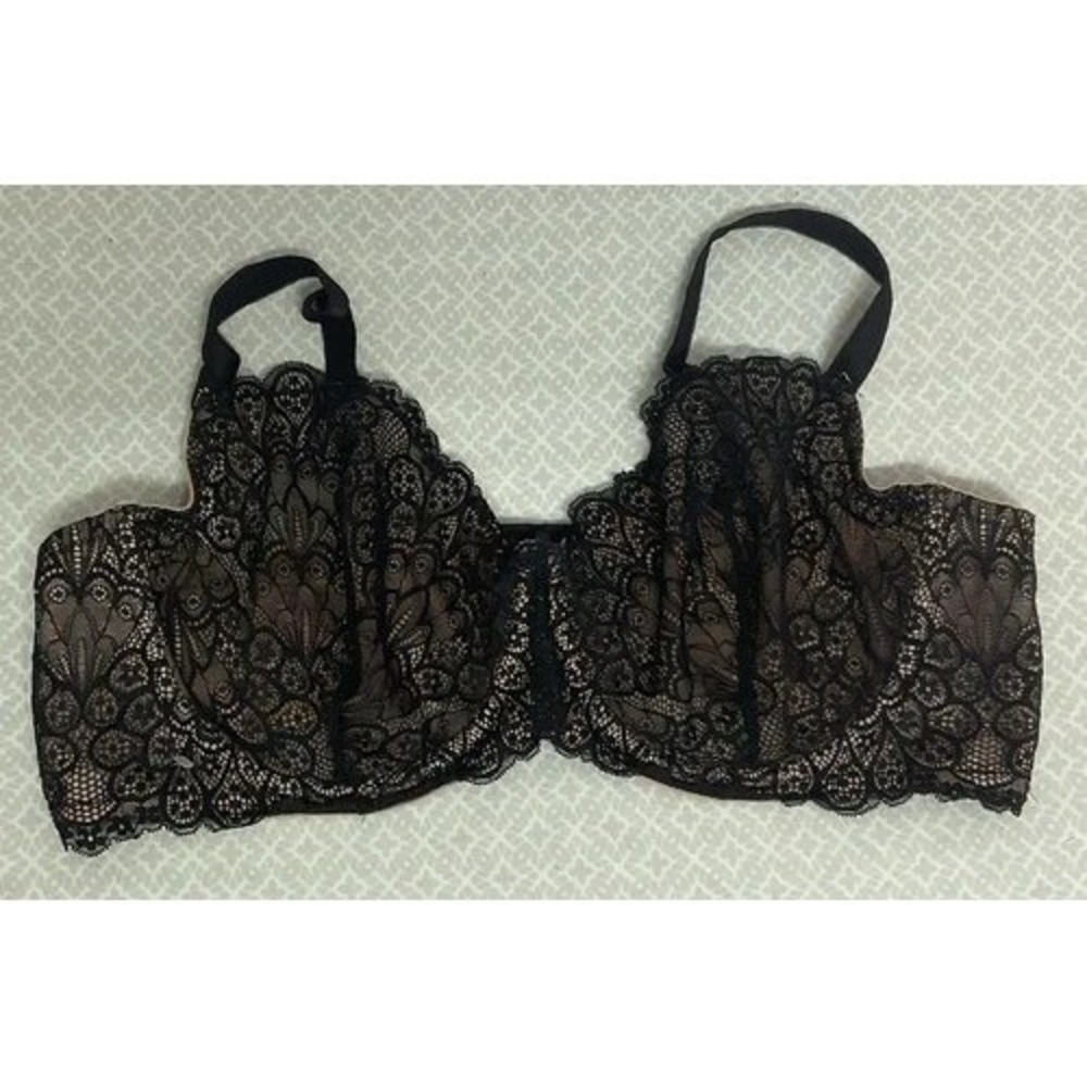 NWOT Torrid Curve Black Lace Underwire Balconette Bra Women 48C Indonesia